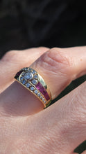 Load image into Gallery viewer, 2836: Vintage 18ct Gold Rubies Natural Sparkling Diamonds Dress Ring