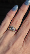 Load image into Gallery viewer, 2836: Vintage 18ct Gold Rubies Natural Sparkling Diamonds Dress Ring