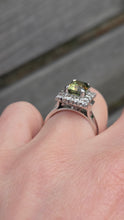 Load image into Gallery viewer, 6448 Vintage: 18ct White Gold Yellow Sapphire {3.15ct) Diamonds Cocktail Ring
