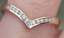 Load image into Gallery viewer, 2839: 18ct Gold 15 Diamonds Wishbone Dress/Stacker Ring