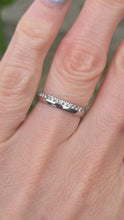 Load image into Gallery viewer, 2880: Vintage 9ct White Gould 17 natural Sparkling Diamonds Dress/Stacker Ring