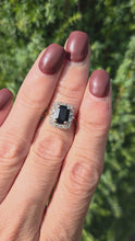 Load and play video in Gallery viewer, 9065: Vintage: 18ct Gold Blue Sapphire (2ct) Diamonds Art Deco Style Ring-