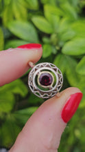 Cargar y reproducir el video en el visor de la galería, 1028: Antique: 15ct White Gold Garnet Art Deco Target  Ring- Pre-1932 -remarkable