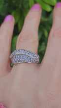 Load and play video in Gallery viewer, 1328: Vintage: Abstract: 9ct White Gold Tanzanites Cocktail Ring- violet blue statement piece