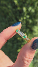 Load and play video in Gallery viewer, 1195: Vintage Rare: 18ct Gold Green Diopside Sapphires Stacker Ring