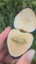 Load and play video in Gallery viewer, 2368 Vintage: 18ct Gold Lattice Work 7 Natural Diamonds (0.14ct)  Dress Ring