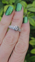 Cargar y reproducir el video en el visor de la galería, 0451: Vintage: 14ct Gold Art Deco Style Diamonds Ring- striking, sparkling, symmetry in