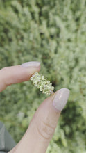 Load and play video in Gallery viewer, 2272 Vintage: 9ct Gold Peridots Natural Diamonds Cluster Ring