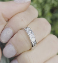 Load and play video in Gallery viewer, 1932 18ct White Gold Natural Diamonds (0.8ct) Channel Set Ring