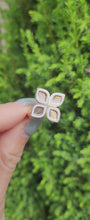 Load and play video in Gallery viewer, 1709: Vintage: 14ct Rose Gold White Enamel Four Leaf Clover  Ring-beautifully crafted