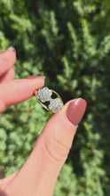 Load and play video in Gallery viewer, 1874: Vintage: 18ct Gold Natural Diamonds Double Flower Head Ring