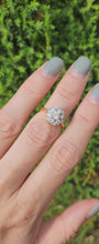 Load and play video in Gallery viewer, 1697:Vintage: 18ct Gold VS Clarity Natural Diamonds (0.91ct) Flowerhead Ring- very special