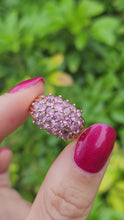 Load and play video in Gallery viewer, 6115 Vintage 9ct Gold 29 Pink Sapphires Cocktail Ring