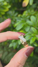 Load and play video in Gallery viewer, 2083: Vintage; 9ct Gold 25 Natural Diamonds Crossover Ring- Excellent