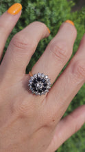 Load and play video in Gallery viewer, 1947: Vintage: 18ct Gold French Blue Sapphires Diamonds (1.05ct) Target Ring- Fabulous