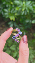 Load and play video in Gallery viewer, 2053: Vintage: 9ct Gold Iolite Amethysts Abstract Cocktail Ring- Inspirationl