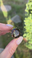 Load and play video in Gallery viewer, 9195 Vintage: Large 9ct Round Cut Smokey Quartz Ring