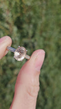 Cargar y reproducir el video en el visor de la galería, 1353: Vintage; Platinum Pink Morganite 20 Diamonds Ring- pitch perfect pink, platinum