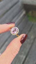 Load and play video in Gallery viewer, 2488 Vintage & Rare  Purple Zircon 16 Natural Sparkling Diamonds Ring