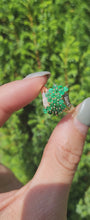 Load and play video in Gallery viewer, 1789: Vintage: 9ct Gold Emeralds Diamonds Cocktail Ring- Thrilling