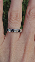 Cargar y reproducir el video en el visor de la galería, 6087- Vintage: Exceptional 18ct White Gold Diamonds (0.75ct) Sapphires Half Eternity Ring