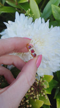 Load and play video in Gallery viewer, 6061 Vintage(: 18ct Gold Rubies Diamonds Dress Ring- From 1977