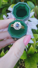 Load and play video in Gallery viewer, 6051 Vintage: 18ct Gold Blue Sapphire Diamonds "Sun burst" Dress ring- From 1972