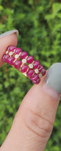 Load and play video in Gallery viewer, 1520: Vintage: 18ct Gold Rubies Diamonds Tiered Cocktail Ring