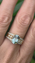 Load and play video in Gallery viewer, 2132: Vintage: 9ct Gold Blue Aquamarine 24 Natural Diamonds Cocktail Ring
