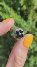 Load and play video in Gallery viewer, 2030: Vintage; 18ct Gold French Blue Sapphires 24 natural Diamonds Geometric Set Cocktail Ring- From 1974