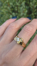 Load and play video in Gallery viewer, 1937: Vintage: 22ct Gold twin Natural Diamonds Fancy Signet Ring
