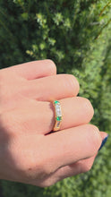 Load and play video in Gallery viewer, 1195: Vintage Rare: 18ct Gold Green Diopside Sapphires Stacker Ring