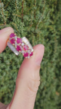 Cargar y reproducir el video en el visor de la galería, 1157: Vintage; 9ct Gold Abstract Cluster Rubies Diamonds Ring- striking design