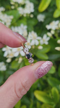Load and play video in Gallery viewer, 7494: Antique Art Deco: 18ct Gold Platinum Blue Sapphire Diamonds Ring- Splendid
