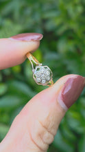 Cargar y reproducir el video en el visor de la galería, 1927: Vintage: 18ct Gold 7 Diamonds Hexagonal Set Ring- Very sparkly