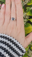 Load and play video in Gallery viewer, 6083- Vintage: 18ct White Gold Pear Cut French Blue Sapphire Solitaire- amazing Blue
