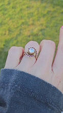 Cargar y reproducir el video en el visor de la galería, 0796:  Vintage: 18ct Gold Ice White Zircon Rubies  Cluster Ring- statement, rare combination