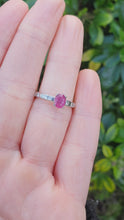 Load and play video in Gallery viewer, 6034  Vintage: Platinum Pink Ruby 8 Brilliant Cut Diamonds band- crisp, clean, eye candy