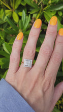Load and play video in Gallery viewer, 1944: Vintage; 18ct Gold Art Deco Style Diamonds (1.75ct) Square Cluster Ring- Fabulous