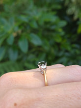 Load image into Gallery viewer, 2071: Vintage; 18ct Gold French Blue Sapphire Diamonds (0.3ct) Three Stone Ring- From 1984