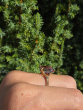 Cargar imagen en el visor de la galería, 2192: Vintage: 9ct Gold Emerald Cut Ametrine Cocktail Ring- Lush