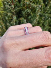 Load image into Gallery viewer, 1110: Vintage: 18ct White Gold Pink Rubies Diamonds Tiered Half-Eternity Ring- Simply gorgeous