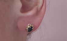 Load image into Gallery viewer, 2055: Vintage: 9ct Gold Rubies Diamonds Stud Earrings- elegant ear candy