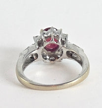 Load image into Gallery viewer, 6335 Vintage; 18ct White Gold Ruby (1.1ct) Diamonds (0.73ct) Ring