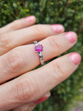 Load image into Gallery viewer, 6034 Vintage: Platinum Ruby & Brilliant Cut Diamonds Ring- Petite & Gorgeous