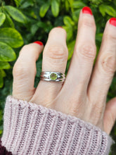 Load image into Gallery viewer, 1260:Vintage: 9ct White Gold Round Cut Peridot Signet Ring- crisp, clean; eye candy