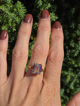 Cargar imagen en el visor de la galería, 2192: Vintage: 9ct Gold Emerald Cut Ametrine Cocktail Ring- Lush