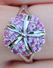 Load image into Gallery viewer, 0272: Vintage: 18ct White Gold 15 Pink Sapphires Cocktail Ring- Barbie Eye Candy-