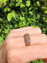 Load image into Gallery viewer, 1570: Vintage: 9ct Gold Champagne & White Diamonds Ring- 75 sparkling, natural diamonds