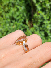 Load image into Gallery viewer, 1973: Vintage : 9ct Gold Pink Morganite Diamonds Cocktail Ring- Divine